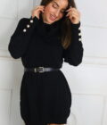 Vestidos Cuello Vuelto Botones