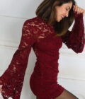 Vestido Encaje Mangas Campana - Imagen 11