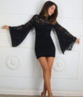 Vestido Encaje Mangas Campana - Imagen 8